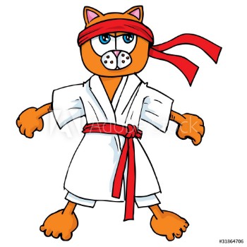 Picture of Cartoon cat in karate outfit
